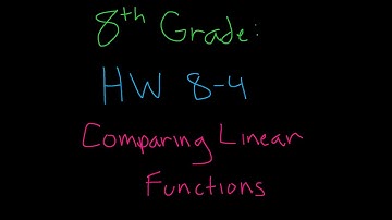 8th Grade: HW 8-4 Comparing Linear Functions