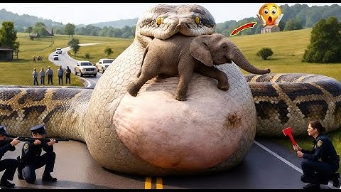Heroic Rescue Team Saves a Mother Elephant from a Giant Python Attack