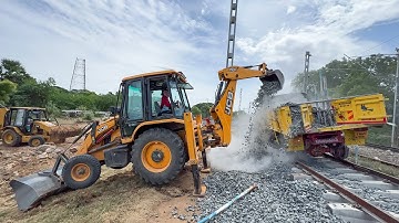 JCB 3DX Loading Jally in Rail Truck and Spread Railway Track in Nellai | Jcb Truck