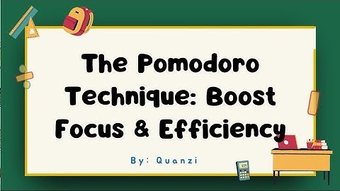 The Pomodoro Technique: Work Smarter, Not Harder!