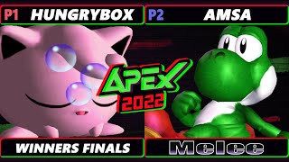 Apex 2022 Winners Finals - Hungrybox (Jigglypuff) Vs. aMSa (Yoshi) - SSBM Melee Tournament