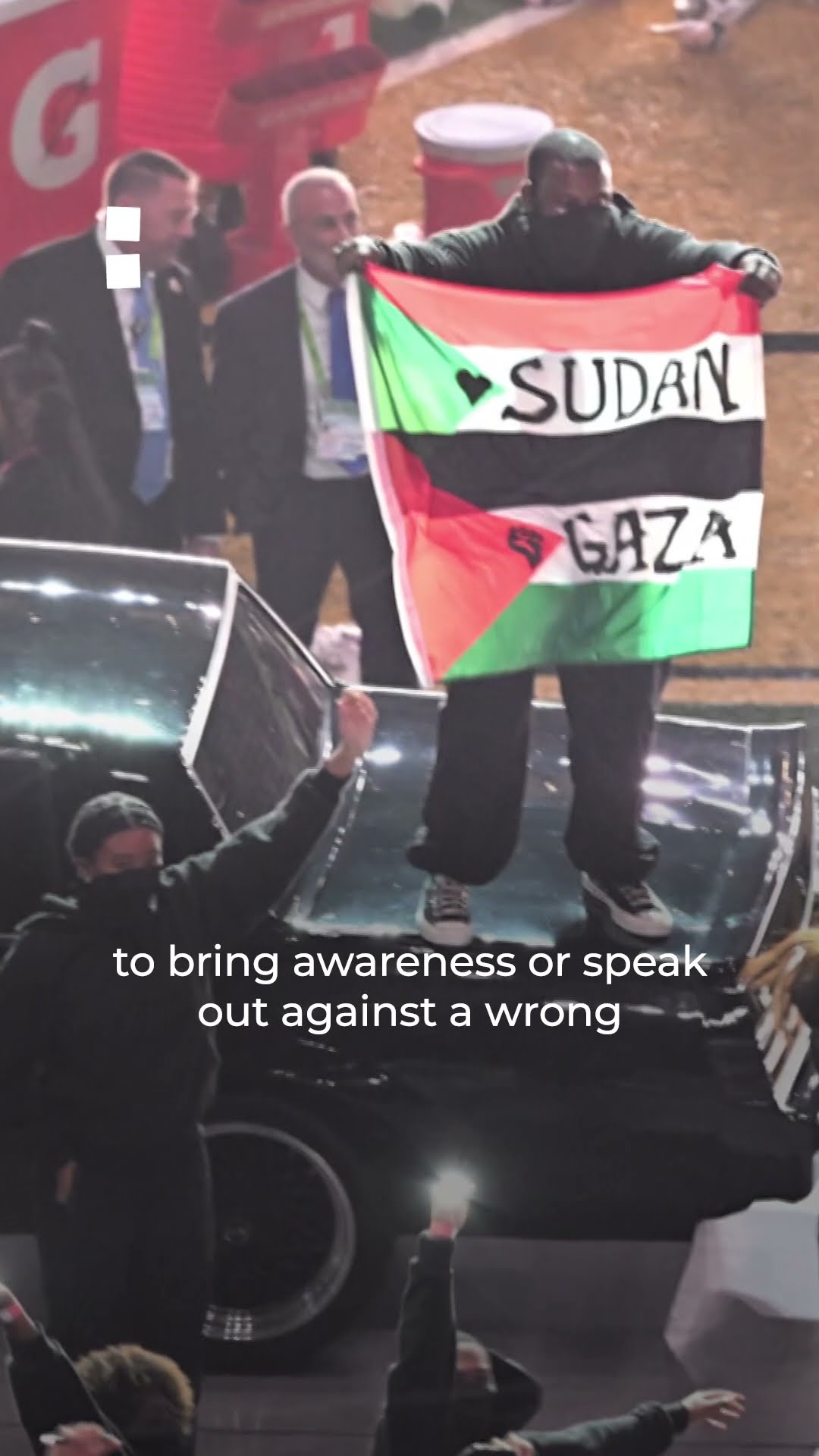 Super Bowl performer explains Palestine-Sudan flag protest | AJ#shorts