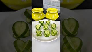 Turn a Simple Cucumber Salad into Art! 🌸🥒 #CucumberSalad #FoodDecoration #SaladArt #Shorts #Foodie