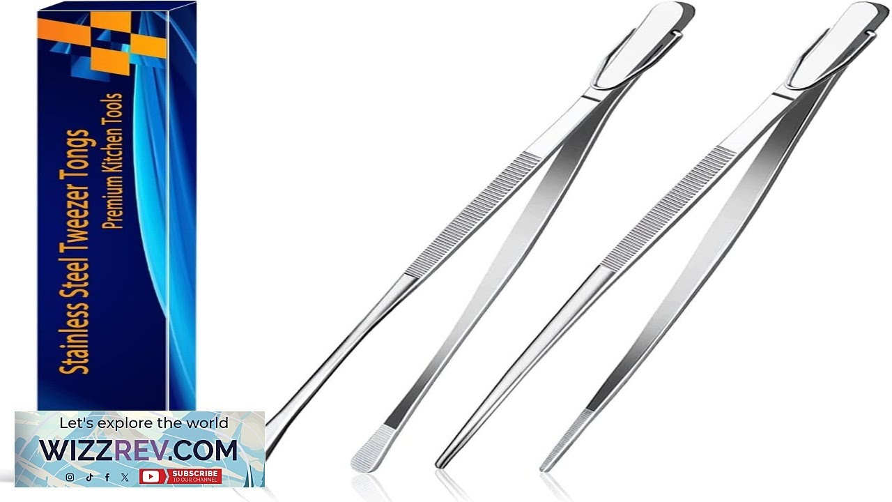 Кухонные пинцеты JETKONG, 2 шт., 12 дюймов, тонкие щипцы-пинцеты, сверхдлинные, нержавеющая сталь