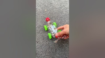 Make a wind powered car with beverage bottles