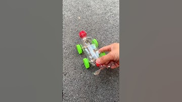 Make a wind powered car with beverage bottles