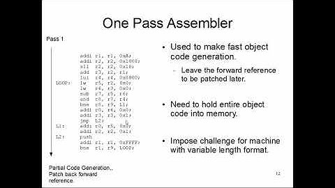 CS47: Lecture 5, Part 4 (One Pass Assembler)