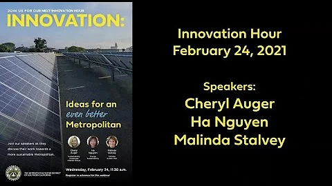 Innovation Hour on a Sustainable Metropolitan