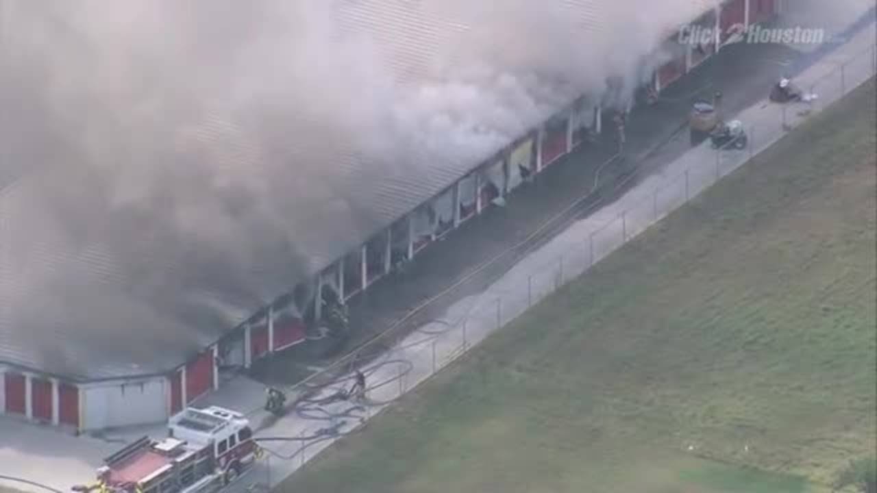 VIDEO: Warehouse on fire in Tomball