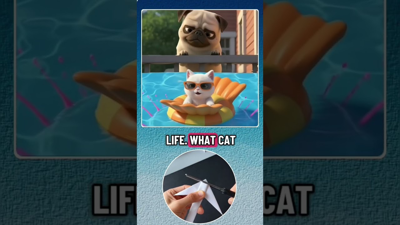 Kitten Caught Peeing in Pool – Pug's Hilarious Revenge! 😱🐶🐱