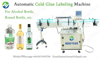 Automatic Round Bottle Cold Glue Labeling Machine, Paper Label Applicator