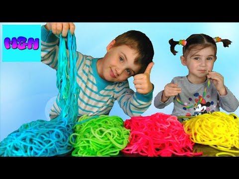 Pâtes Colorée სახალისო ექსპერიმენტი-ფერადი მაკარონი Challenge for kids  Mate and Nina