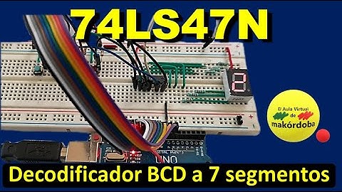 Decodificador BCD a 7 segmentos 74LS47N con pulsadores y arduino