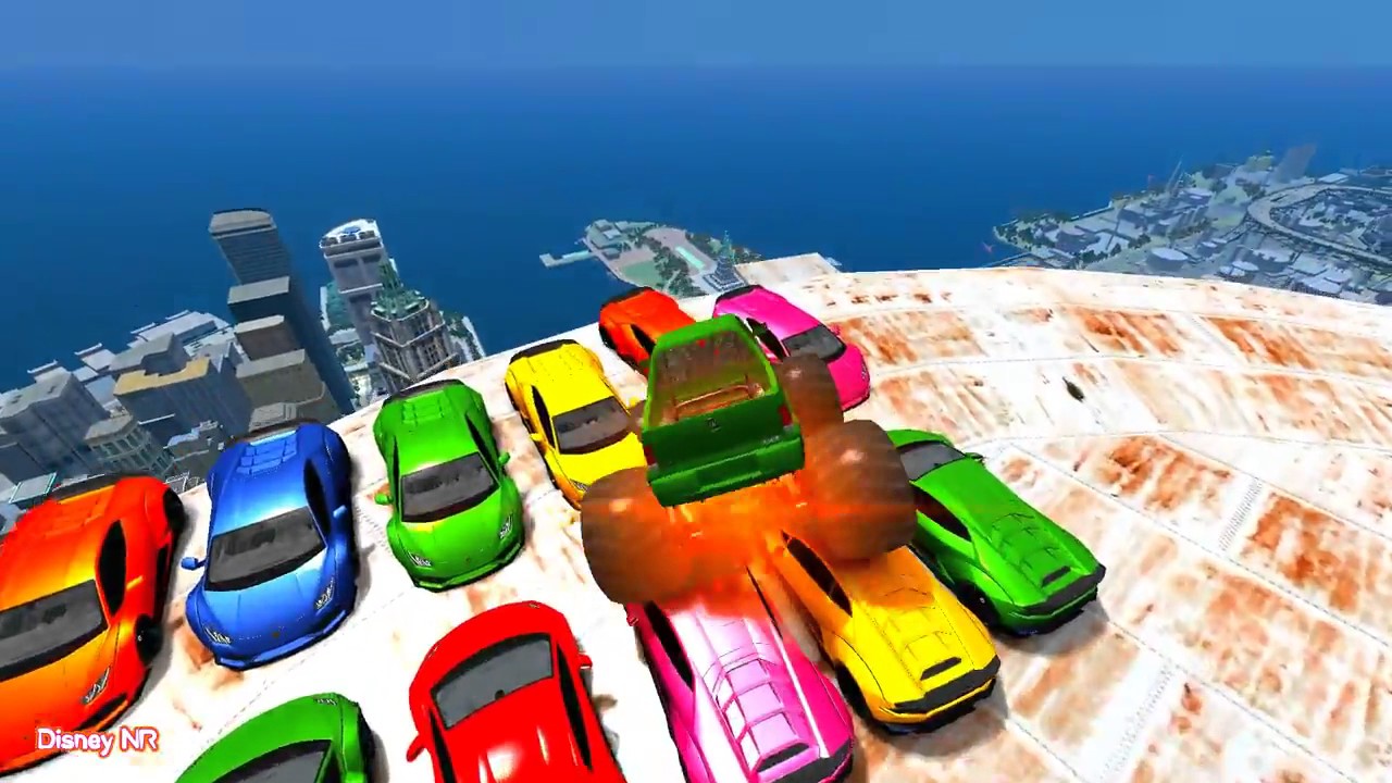 Colors For Kids with Learning Vehicles Names and Spiderman Cartoon Fun