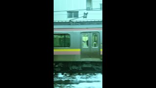 【信越本線】北長岡駅→長岡駅（JR東日本E129系電車）車内と車窓の雪景色、走行音、アナウンス。青春18きっぷの旅（新潟県）Shinetsu Main Line Niigata JAPAN TRAIN