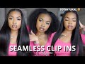 ITS GIVING NATURAL BLOW OUT 😍 | Seamless Clip In Install Ft. Curls Queen | Luxury Tot