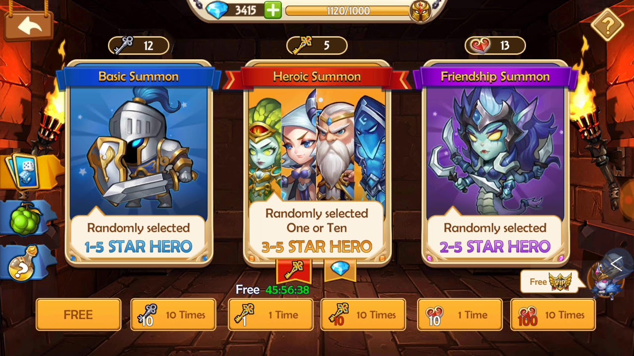 Epic Summoners using gems on heroic summon