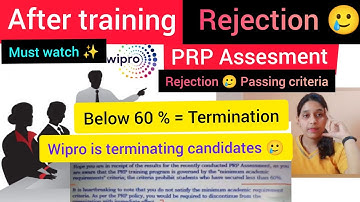 Wipro terminating the candidates after PRP training 🥲|PRP Assesment|Rejection|Wilp Elite Turbo2022