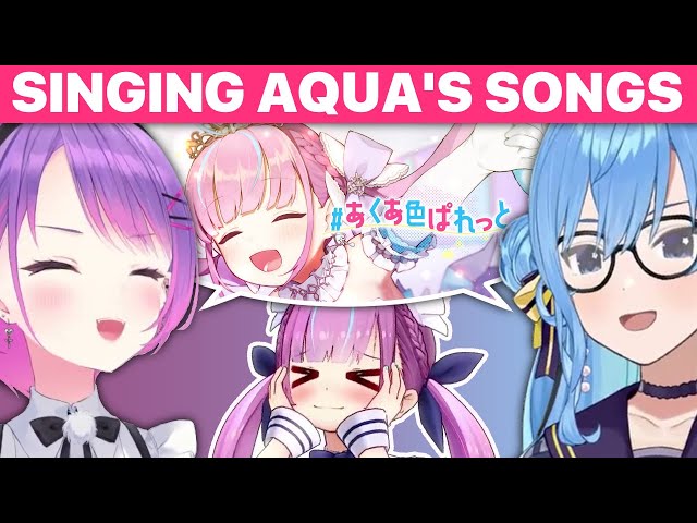 Singing Aqua's Songs Acapella (Towa, Aqua u0026 Suisei / Hololive) [Eng Subs] class=