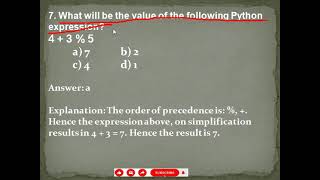 Python Coding MCQ With Explanation Part 1 In English