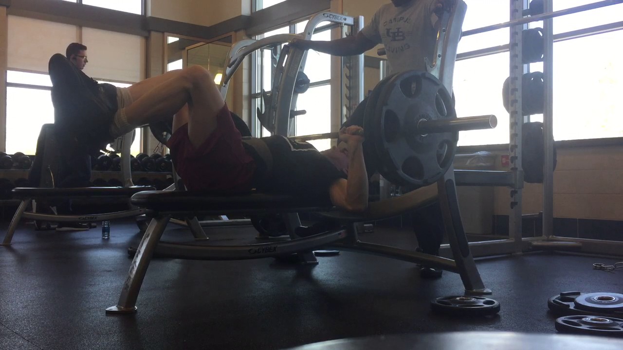 225*3 Bench Press with Feet Up YouTube
