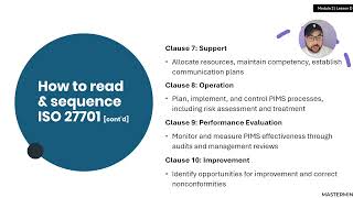 02   Module 2   Lesson D   How to read & sequence ISO 27001