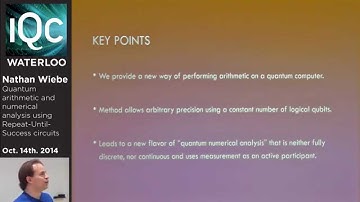 Nathan Weibe seminar - Quantum arithmetic and numerical analysis using Repeat-Until-Success circuits