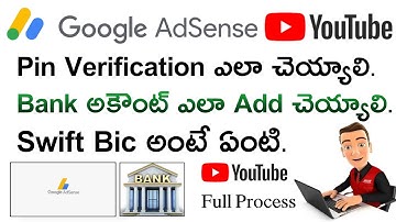 Google Adsense Pin verification in Telugu 2022| How to Add Bank Account in Google Adsense, Swift Bic