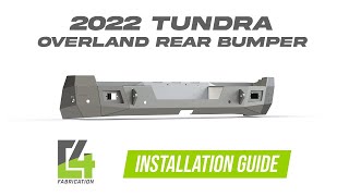 2022 Tundra Overland Rear Bumper Installation