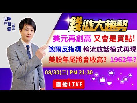 【 20220830 股市直播LIVE】1962年? 美股2022年尾將會收高?，鮑爾是反指標? 輪流放話模式再現，鏡頭/機器人/車用半導體展/臺積電邏輯 | 陳智霖分析師