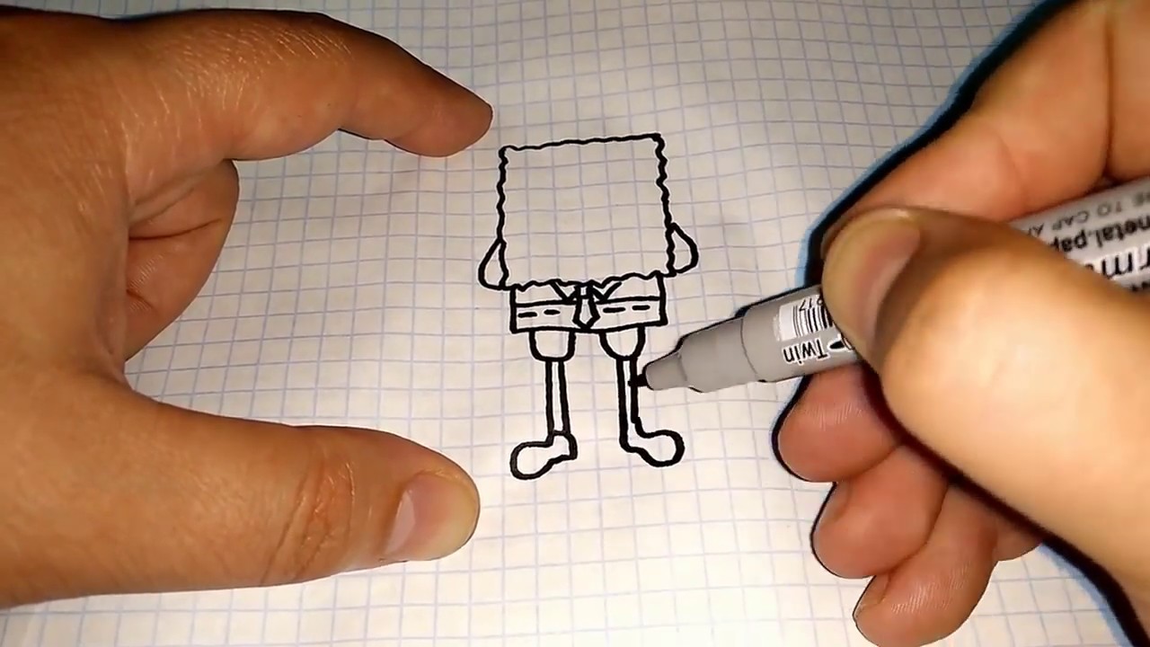 Как нарисовать Спанч Боба (Губку Боба). Шаг за шагом просто рисуем ...