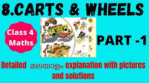 Class 4 maths/ ch-8 /Carts & wheels /malayalam  lesson explanation  with solutions & activities