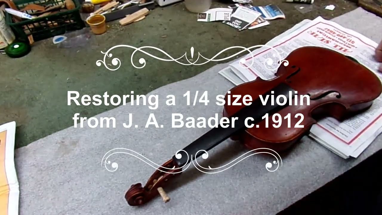 Реставрация скрипки Дж. А. Баадера в четверть размера