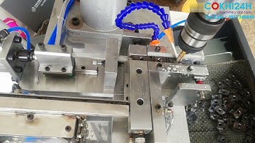 Máy làm ren ốc inox tự động kết hợp cấp phôi tự động không cần công nhân