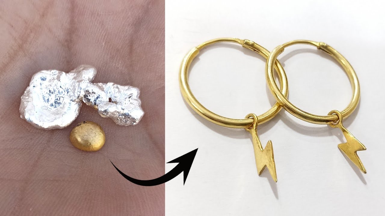 Making a Gold Plated earrings tutorial How it's made jewellery