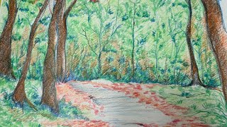 How to draw fall/Autumn landscape.Easy drawing tutorial with colourpencil.drawing step by step.Unit4 How to draw fall/Autumn landscape.Easy drawing tutorial with colourpencil.drawing step by step.Unit4