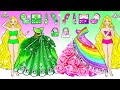 DIY Paper Doll | Pink VS Green Makeup And Dress Up Contest Challenge |Barbie Transformation Handmade