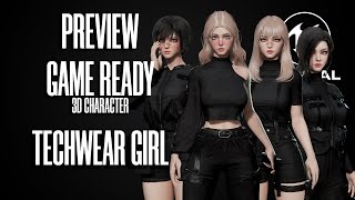 UE4 PREVIEW - GAME-READY 3D Character - Techwear Girl