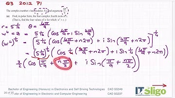 Complex Numbers Q3 2012 Sample Paper 1 Leaving Cert Higher Level Maths