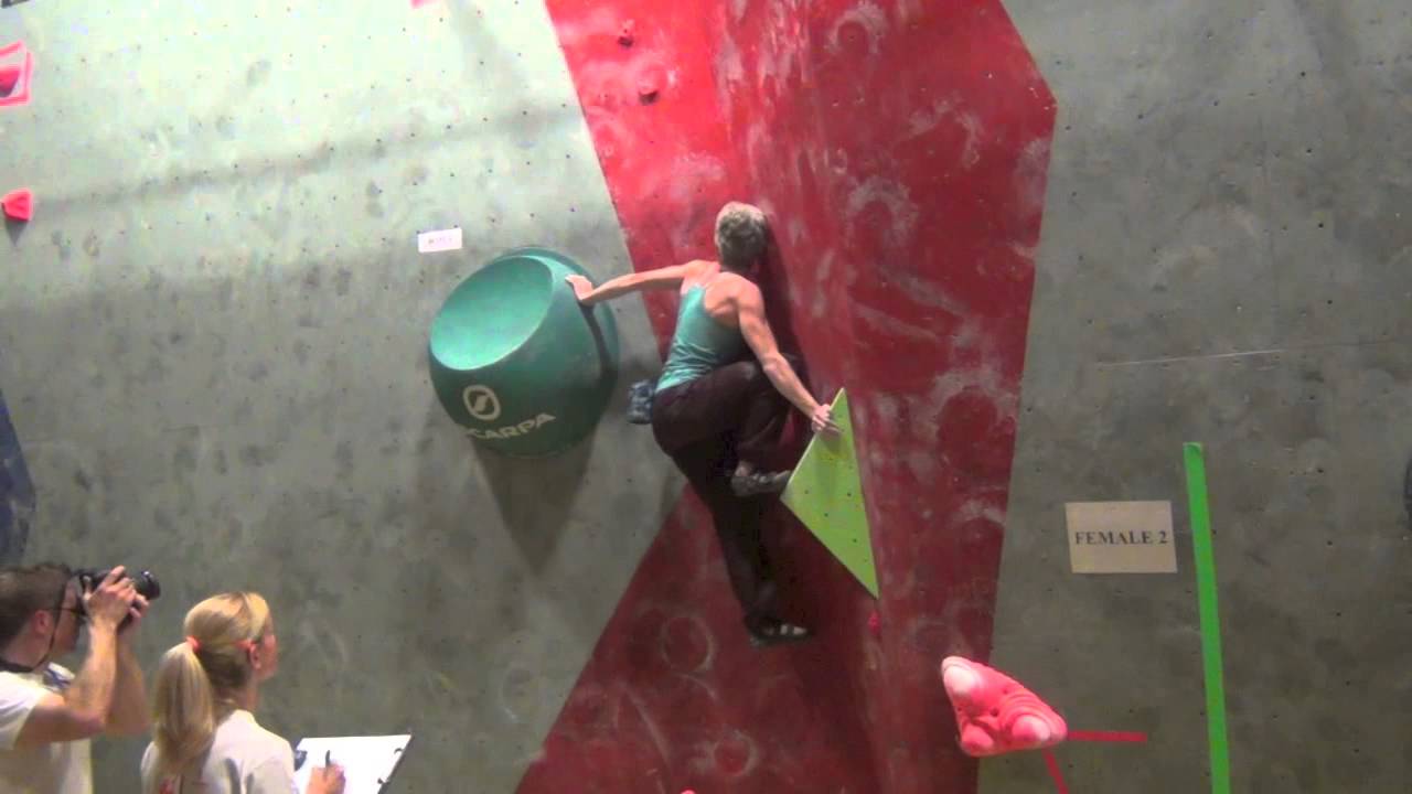Karin Magog on Women's Problem 2 at Climb Newcastle ASBO 14