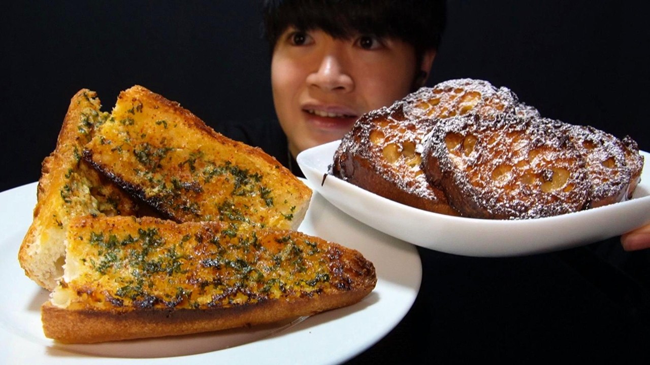 【ASMR】フランスパンの手作りガーリックトースト＆チョコレートラスクを食べる音のはずだった...