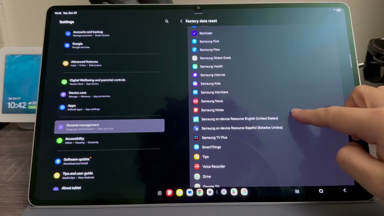 Сброс программного обеспечения Samsung Galaxy Tab S11 Ultra