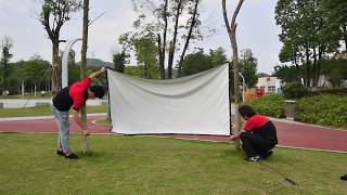 Factory Wholesale Display Matte white  wall mount soft foldable outdoor portable projection screen screenshot 5