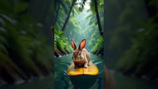 You Won't Believe It! 🤯 Rabbit Surfing Like a Pro! 🐰🌊 #Shorts #CuteAnimals