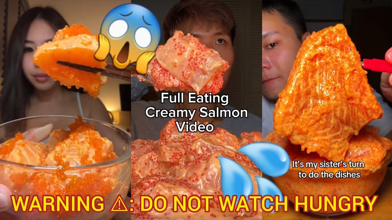 ⚠️WARNING⚠️: DO NOT WATCH HUNGRY😱💦 This Creamy Salmon Mukbang Will Make You STARVING 🤤🐟