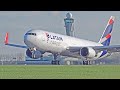 35 minutes heavy take offs  a380 b747f a350  amsterdam schiphol airport spotting