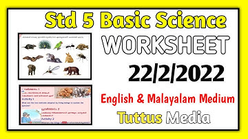 Victers Channel Class 5 Basic Science Worksheet | 22/2/2022 | English & Malayalam Medium