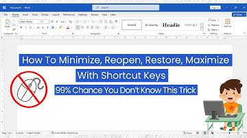 How To Minimize, Reopen, Restore & Maximize Without Clicking a Mouse