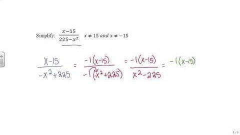 video 2.4.3 simplifying rational expressions difference of two squares