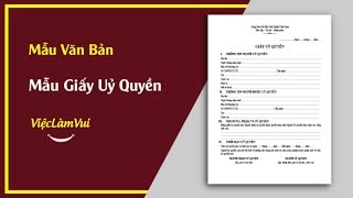 Mẫu Giấy Uỷ Quyền - 1001 Mẫu Văn Bản ViecLamVui